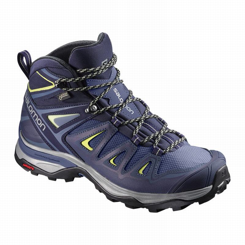 Botas De Montaña Salomon Mujer Azules - Salomon Argentina X ULTRA 3 WIDE MID GORE-TEX ,320659-XLG